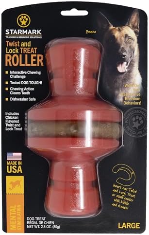 Starmark Twist and Lock Roller Interactive Dog Chew Toy by Starmark