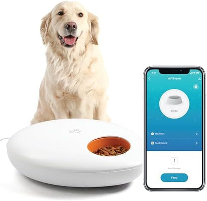 Geeni Smart Pet Feeder for Wet or Dry Food, 5-Meal with Ice Packs, White by Geeni