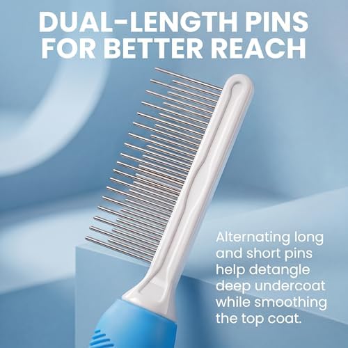 Poodle Grooming Comb - Metal Dematting Comb with Long & Short Stainless Steel Teeth for Removing Matted Hair & Knots, Safe and Gentle for Dogs & Cats - Image 7