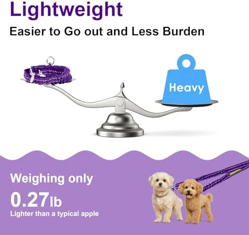 MingXpet 2 Dog Leash, Dog Leash for 2 Dogs, 360° Swivel No Tangle Double Walking Training Leashes for Large Dogs that Pull, Comfortable Shock Absorbing Reflective Bungee, Purple - Image 6