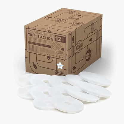 Catit Triple Action Replacement Original Water Fountain Filters, 12 Pack by Catit