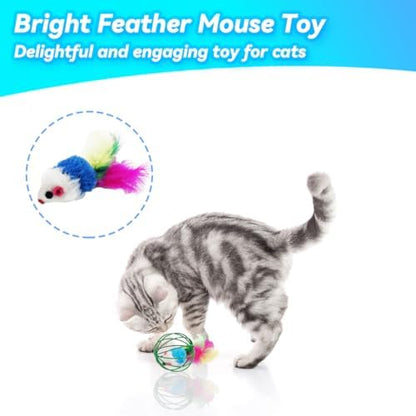 Cat Toys 6 Packs Cat Ball Toys for Indoor Cats and Kittens, Metal Cage Balls with Mice & Bells, Interactive Cat Toys Bell Balls, Mouse Toys, Kitten Toys Promote Physical Exercise - Image 4