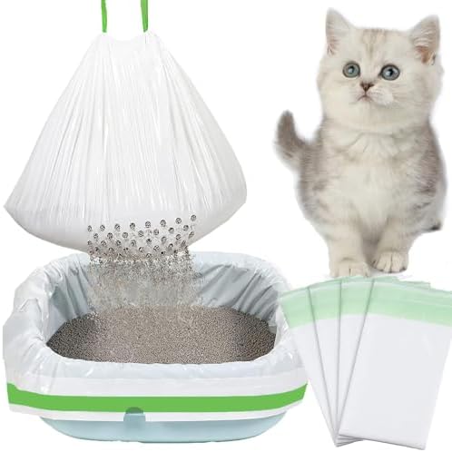21 Count Cat Litter Box Liners,37x18 inch Heavy Duty Self-Cleaning Cat Litter Bags with Drawstring,Disposable Tear-resistant Poop Bag for Pets by LYCRAFTS