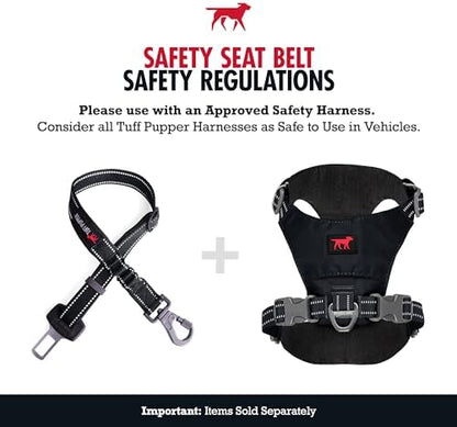 Tuff Pupper Dog Seat Belt | Adjustable Length Dog Seatbelt Restraint | Tangle-Free Locking Carabiner | Shock-Absorbing Bungee | Reflective Stitching for Visibility | Universal Fit for Cars & Trucks - Image 2