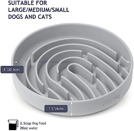 Coomazy Slow Feeder Dog Bowls, Silicone Anti Choking Puzzle Dog Food Bowl - Image 4