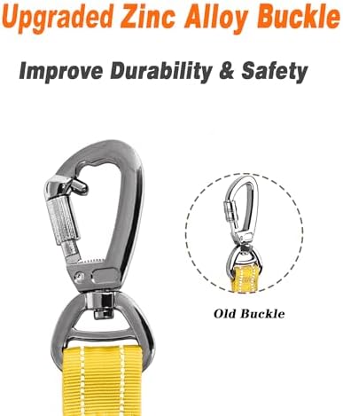 AUBELL Tactical Dog Leash Heavy Duty,4-6ft No Pull Bungee Leash,Yellow - Image 2