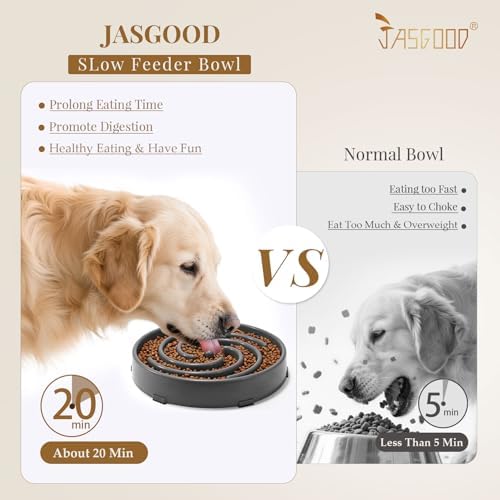 JASGOOD Slow Feeder Bowl for Large Dogs, Anti-Gulping, Prevents Bloat & Choking - Image 2