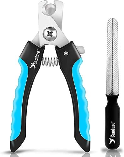 Candure Dog Nail Clippers and Trimmer with Safety Guard to Avoid Over-Cutting Toe Nails, Professional Grooming Pet Nail Clipper with Nail File for Small, Medium & Large Breeds by Candure