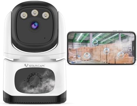 VSTARCAM Indoor Security Camera with Smoke Detection, 2K UHD Smoke Detector Camera, Motion Detection, Auto Tracking, Color Night Vision, 2-Way Audio, Cloud & SD Card Storage(up to 256GB) by VSTARCAM