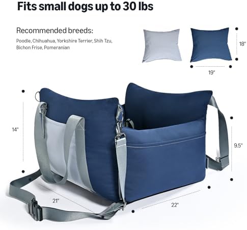 Amazon Basics Dog Car Seat, Pet Booster Car Seat for Small Medium Dogs, Outdoor Carrier Bed for Travel with Leash & Washable Cover - Image 4