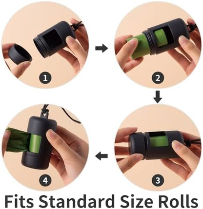 SLSON 3Pack Dog Poop Bag Holder for Leash Lightweight Pet Waste Bag Dispenser with Leash Attachment Portable Plastic Doggie Poop Bag Dispensers,Blue Green Black - Image 3