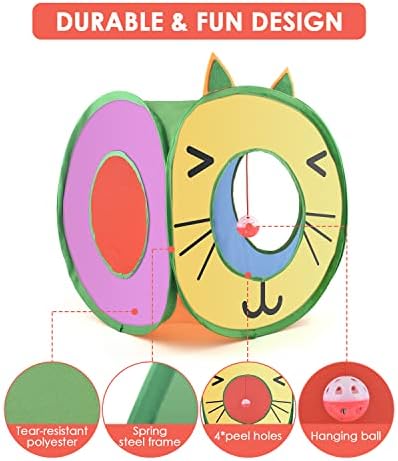 Bissap Pop Up Cat Cube, Collapsible Cat Hideouts Play House Peek Too Cat Cave Tent with 3 Holes for Indoor Outdoor Kittens Cats Puppies Rabbits Hideaway Bed Toy (Pack of 3) - Image 2