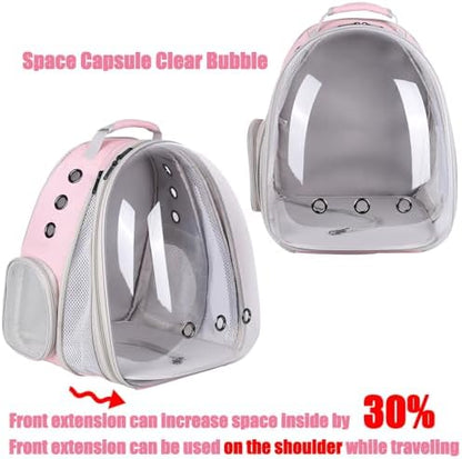 Front Expandable Cat Backpack Carrier, Fit up to 20 lbs, Space Capsule Bubble Window Pet Carrier Backpack for Large Fat Cat and Small Puppy - Image 3