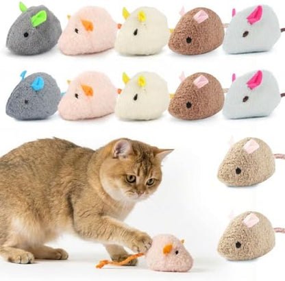 WRW Cat Mice Toys with Catnip for Indoor Cats, 12 Pcs, 7 Colors by Unknown