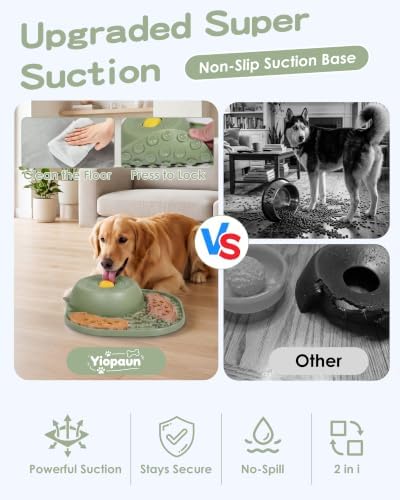 Slow Feeder Dog Bowls, 2 in 1 Dog Lick Bowl with Rolling Ball - Image 3