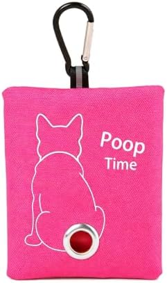 Rose Pink Doggy Poop Bag Holder Poop Bag Carrier (Rose pink) by Trantranapa