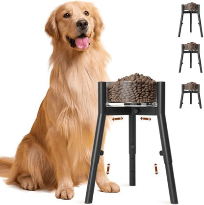 Dog Bowl Stand for Large Dogs, Adjustable Width & Height, Elevated Bowls for 7-10.7" Wide, 3 Height Adjustment, Tall Food and Water Holder, Single Holder, Bowl Not Included by TIDANT