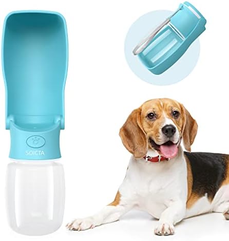 Portable Dog Small Animals Water Bottle for Walking 19 OZ or 12 OZ Pet Water Bottles for Puppy Medium Large Dogs Little Animals Water Dispenser Dog Small Animals Water Bowl by SOICTA
