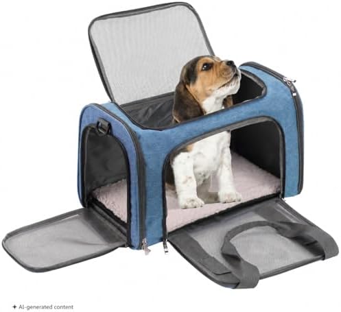 Mr. Pen- Pet Carrier, 17.5" x 11.2" x 11.5", Medium Size, Blue - Image 7