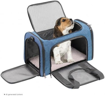 Mr. Pen- Pet Carrier, 17.5" x 11.2" x 11.5", Medium Size, Blue - Image 7