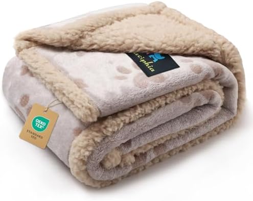 Luciphia Waterproof Dog Blanket Reversible Sherpa Fleece for Small Dogs Cat by luciphia