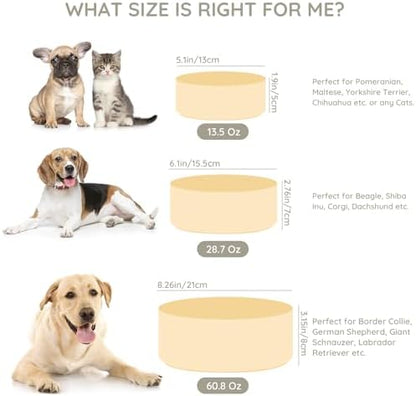 SPUNKYJUNKY 60 OZ Ceramic Dog and Cat Bowl, Modern Cute Weighted Food Water Bowl for Replacement Beige (1 Pack) - Image 3