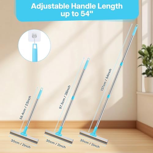 3PCS Carpet Rake for Pet Hair Removal, 54” Adjustable Long Handle, Dual-Sided Metal & Silicone Head,Reusable Pet Hair Remover Scraper Rake Carpet,Dog Hair Broom for Rugs,Mats,Couch and Furniture. - Image 3
