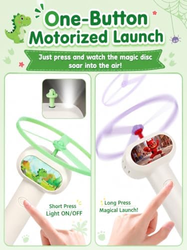 2PCS Outside Toys for Kids & Pets Electric Disc Launcher 6 Flying Spinners - Image 2