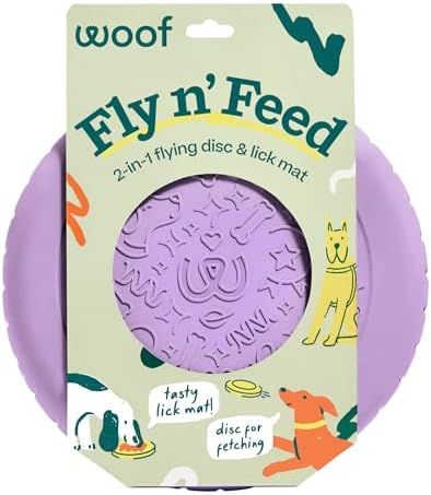 WOOF Fly n' Feed Flying Disc & Lick Mat Dog Toy - Lavender by Woof