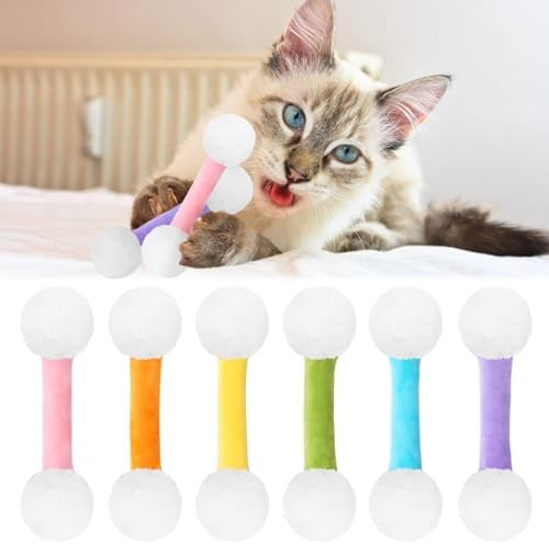 CiyvoLyeen Plush Cotton Swab Catnip Toys for Indoor Cats 6 Pack by CiyvoLyeen