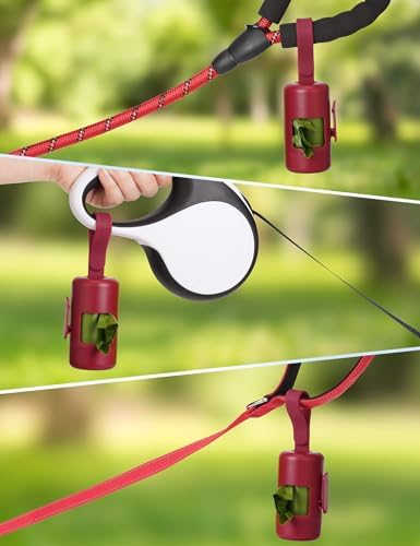 Gobeigo Dog Poop Bag Holder with Convenient Hook for Waste Bags(Red) - Image 3