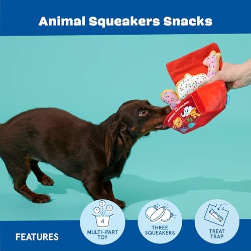 BarkBox Animal Squeakers 4-in-1 Interactive Plush Dog Toy - Image 3