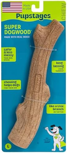 Pupstages Super Dogwood Stick Dog Chew Toy, Made in USA, Large, 11" by Pupstages
