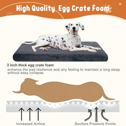 EMPSIGN Dog Bed Mat Crate Pad Mattress, Ultra Soft Pet Kennel, Grey, XXL - Image 2