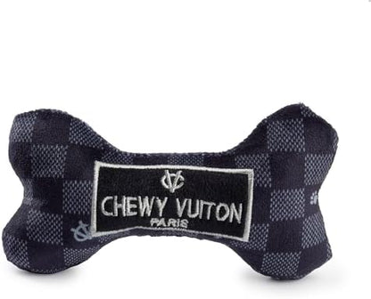 Haute Diggity Dog Chewy Vuiton Bone Plush Dog Toy, Designer Parody Toy by HauteDiggityDog