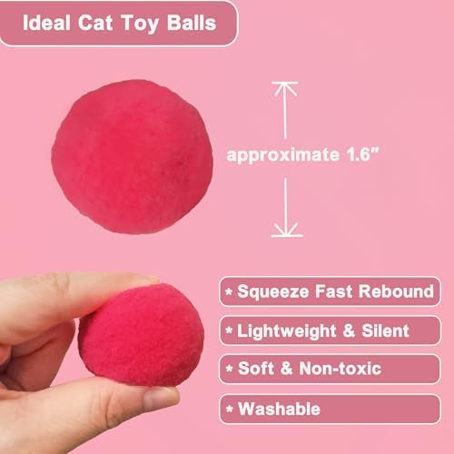 Soft Pom Pom Cat Toys - Plush Interactive Balls for Kittens & Indoor Cats, DIY Craft Decorations - Multi-Purpose Play, Training & Sensory Enrichment (1.6inches 25pcs) - Image 2