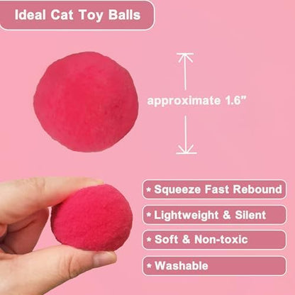Soft Pom Pom Cat Toys - Plush Interactive Balls for Kittens & Indoor Cats, DIY Craft Decorations - Multi-Purpose Play, Training & Sensory Enrichment (1.6inches 25pcs) - Image 2