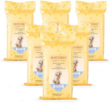 Burts Bees for Pets Gentle Cleansing Puppy Wipes, Buttermilk, 50 Ct, 6-Pk by BurtsBeesforPets