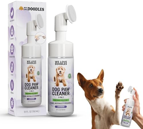 Dog Paw Cleaner, No-Rinse, 3-in-1 Silicone Bristle Brush, Lavender, 5 oz by WeLoveDoodles