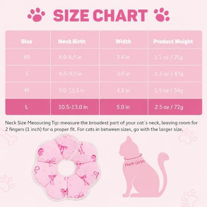 Avont Cat Cone L Adjustable Soft E-Collar, Bow - Image 2