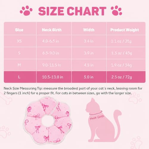 Avont Cat Cone L Adjustable Soft E-Collar, Bow - Image 2