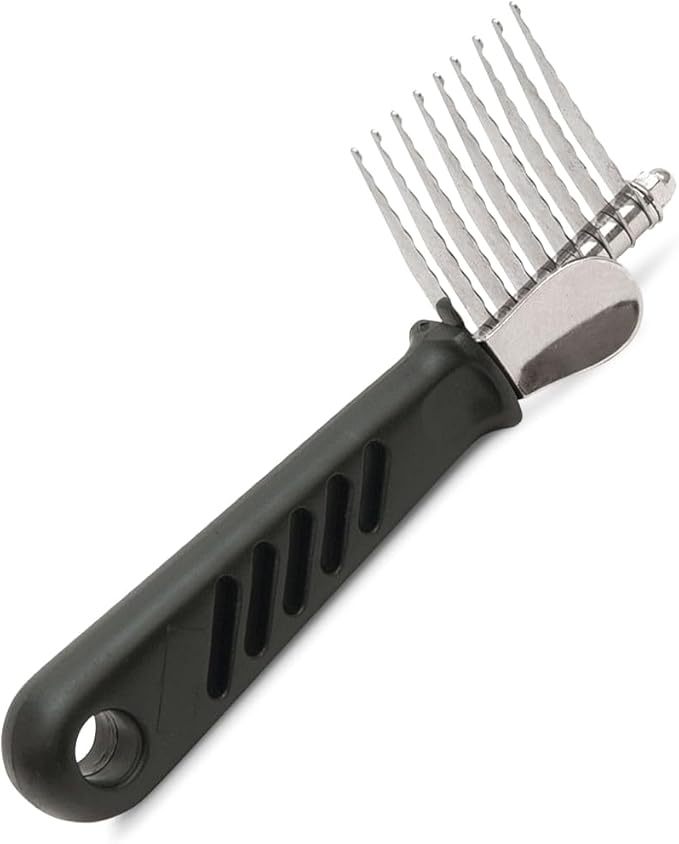 Jeffers Pet Grooming Comb for Detangling Mats and Knots for Dog and Cats – Stainless Steel Comb for Thick or Long Hair – Dematting Tool for Shedding, Undercoat, and Hair Removal - 9 Blade