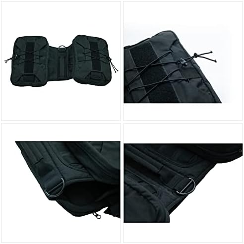 Lovelonglong Medium Large Dog Backpack, Outdoor Hound Saddle Bag with Side Pockets, Adjustable Tactical Pack for Hiking Travel Camping Training Black M - Image 3