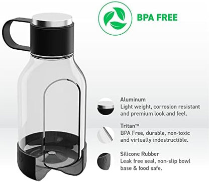 Asobu Buddy Bottle a Stainless Steel Insulated Water Bottle for with Removable Dog Water Bowl and Dog Food and Treat Storage Bowl (Blue, Tritan 50 oz Water Bottle with Bowl) - Image 3