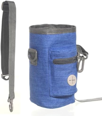 Dog Treat Pouch with Drawstring, Treat Pouches for Pet Training, Dog Training Treat Pouch Built-in Poop Bag Dispenser, Pet Training Walking and Rewarding Holder (Blue) by Unknown