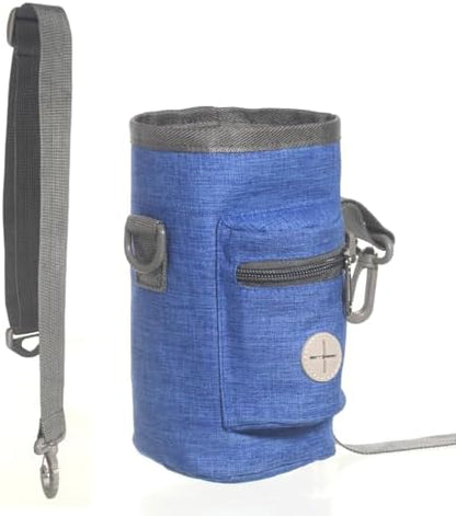 Dog Treat Pouch with Drawstring, Treat Pouches for Pet Training, Dog Training Treat Pouch Built-in Poop Bag Dispenser, Pet Training Walking and Rewarding Holder (Blue) by Unknown
