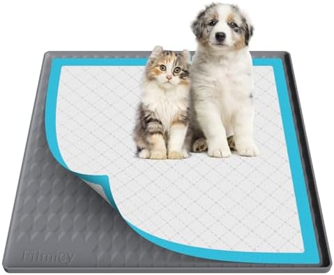 Pee Pad Holder for Dogs,Silicone Dog Puppy Pad Holder, 24 x 24 No Spill Raised Lip High Edge,Portable, Leak-Proof Mat Holder for Dog Training Pads,Square Potty Trays for Home Floor Protection by Unknown