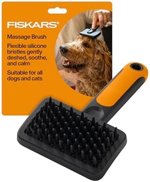 Fiskars Pet, Cat and Dog Brush, Fine Bristles & SoftGrip Handle for Gentle Grooming and Deshedding, Cat and Dog Supplies, Orange/Black by Unknown
