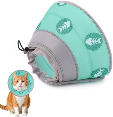 Cat Cone Collar Soft Elizabethan Collar for Surgery Recovery - Adjustable for Small and Large Cats Kittens to Stop Licking by Toptakeit