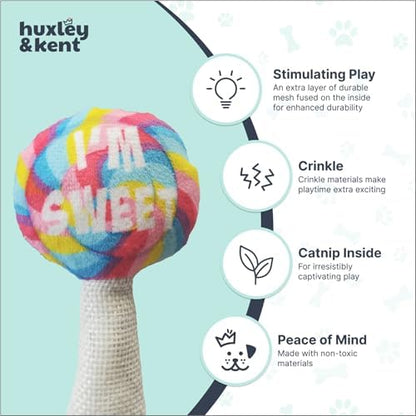 Huxley & Kent Plush Crinkle Catnip Cat Toy, I'm Sweet Lollipop - Image 4